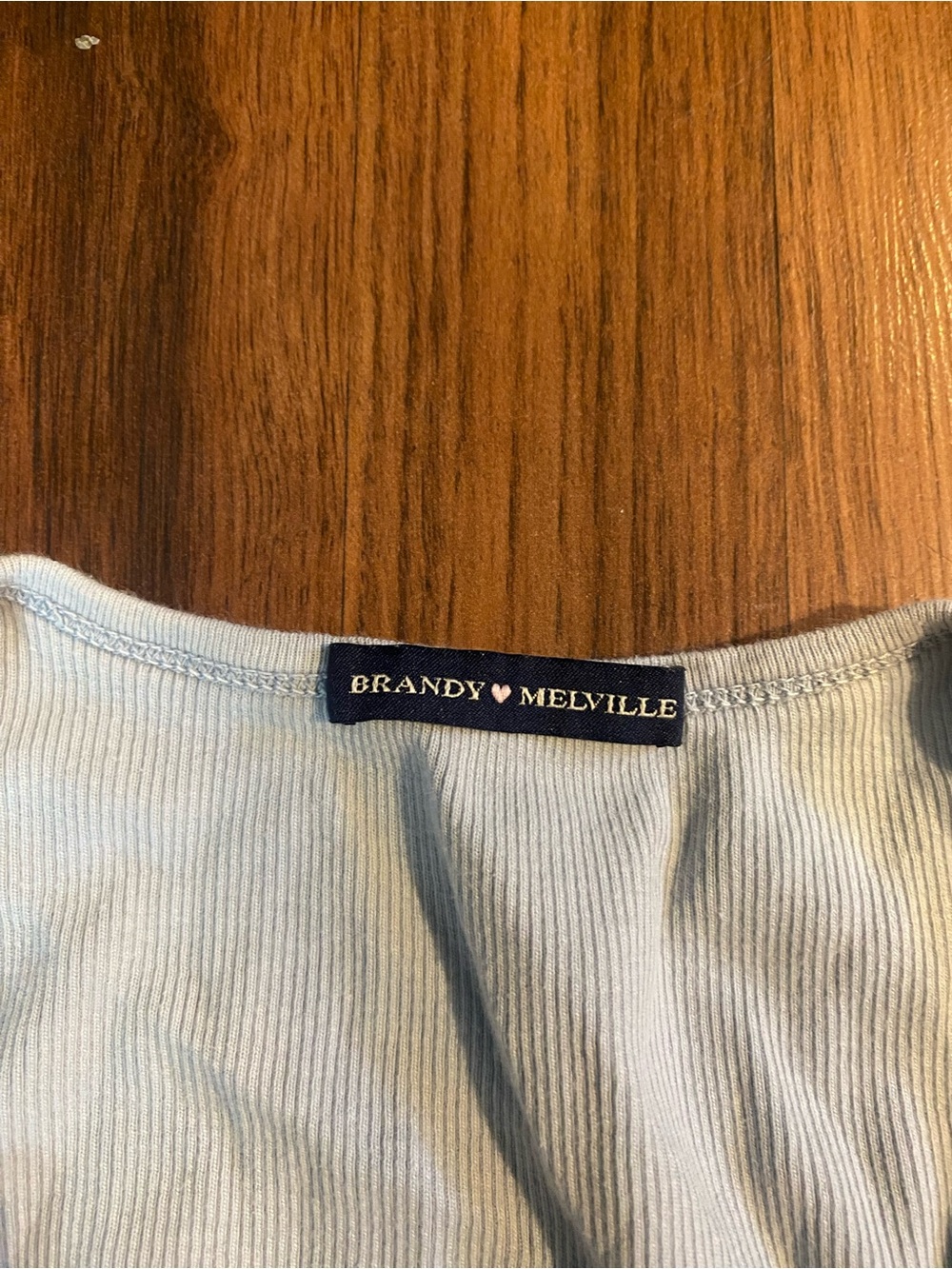 Brandy Melville Pale Blue Ribbed Scoop Neck Sweater